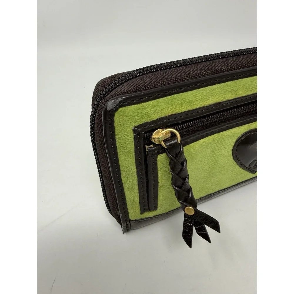 NWT Y2K Juicy Couture Zip Around Velour Wallet Color Green
